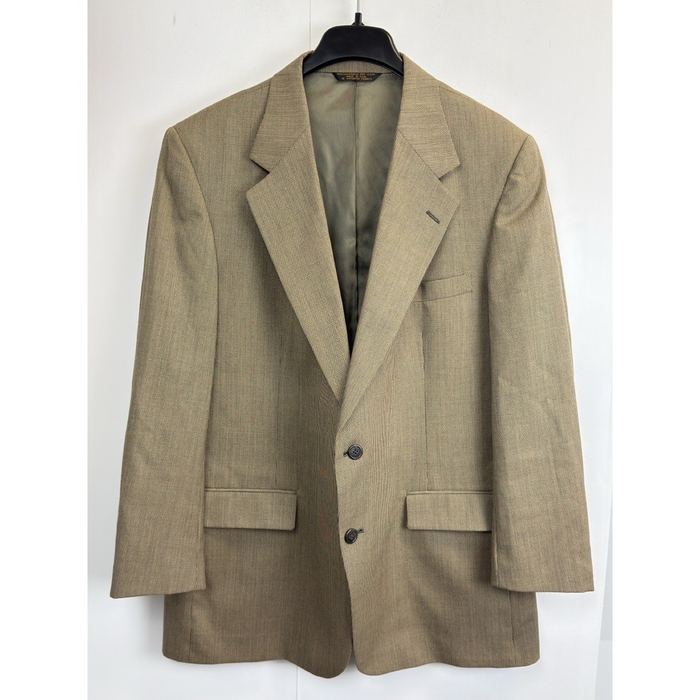 Richard Thomas Jacket 44R Brown Micro Houndstooth Check Wool Blazer‎ Made USA